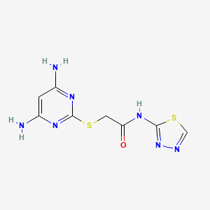 molecular formula C8H9N7OS2 B4750994 2-[(4,6-diamino-2-pyrimidinyl)thio]-N-1,3,4-thiadiazol-2-ylacetamide 