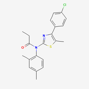 molecular formula C21H21ClN2OS B4750996 N-[4-(4-chlorophenyl)-5-methyl-1,3-thiazol-2-yl]-N-(2,4-dimethylphenyl)propanamide 