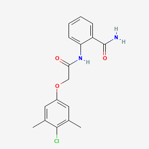 molecular formula C17H17ClN2O3 B4751030 2-{[(4-chloro-3,5-dimethylphenoxy)acetyl]amino}benzamide 
