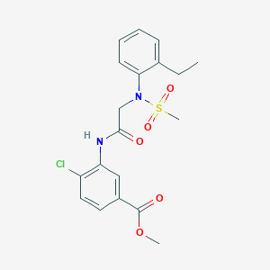 molecular formula C19H21ClN2O5S B4751036 methyl 4-chloro-3-{[N-(2-ethylphenyl)-N-(methylsulfonyl)glycyl]amino}benzoate 