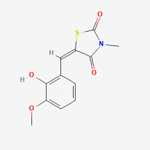 molecular formula C12H11NO4S B4751060 5-(2-hydroxy-3-methoxybenzylidene)-3-methyl-1,3-thiazolidine-2,4-dione 