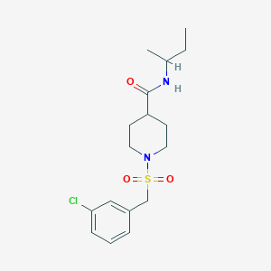 molecular formula C17H25ClN2O3S B4751076 N-(sec-butyl)-1-[(3-chlorobenzyl)sulfonyl]-4-piperidinecarboxamide 