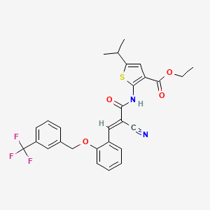 molecular formula C28H25F3N2O4S B4751083 ethyl 2-{[2-cyano-3-(2-{[3-(trifluoromethyl)benzyl]oxy}phenyl)acryloyl]amino}-5-isopropyl-3-thiophenecarboxylate 