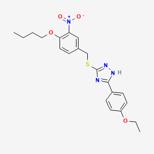 molecular formula C21H24N4O4S B4751112 3-[(4-butoxy-3-nitrobenzyl)thio]-5-(4-ethoxyphenyl)-4H-1,2,4-triazole 