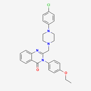 molecular formula C27H27ClN4O2 B4751122 2-{[4-(4-chlorophenyl)-1-piperazinyl]methyl}-3-(4-ethoxyphenyl)-4(3H)-quinazolinone 