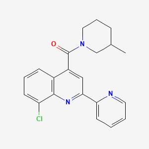 molecular formula C21H20ClN3O B4751152 8-chloro-4-[(3-methyl-1-piperidinyl)carbonyl]-2-(2-pyridinyl)quinoline 