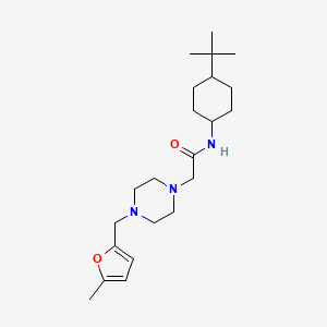 molecular formula C22H37N3O2 B4751158 N-(4-tert-butylcyclohexyl)-2-{4-[(5-methyl-2-furyl)methyl]-1-piperazinyl}acetamide 