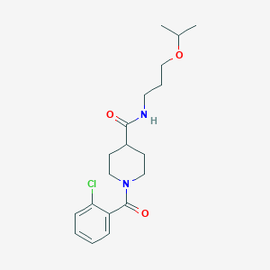 molecular formula C19H27ClN2O3 B4751201 1-(2-chlorobenzoyl)-N-(3-isopropoxypropyl)-4-piperidinecarboxamide 