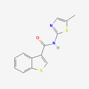 molecular formula C13H10N2OS2 B4751232 N-(5-methyl-1,3-thiazol-2-yl)-1-benzothiophene-3-carboxamide 
