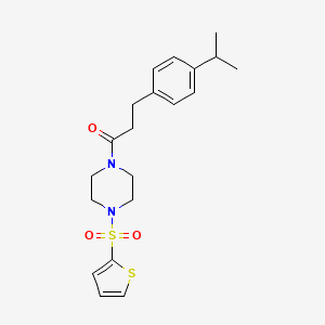 molecular formula C20H26N2O3S2 B4751244 1-[3-(4-isopropylphenyl)propanoyl]-4-(2-thienylsulfonyl)piperazine 