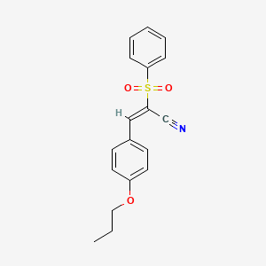 molecular formula C18H17NO3S B4751247 2-(phenylsulfonyl)-3-(4-propoxyphenyl)acrylonitrile 