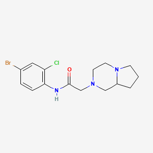 molecular formula C15H19BrClN3O B4751250 N-(4-bromo-2-chlorophenyl)-2-(hexahydropyrrolo[1,2-a]pyrazin-2(1H)-yl)acetamide 