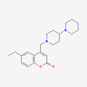 molecular formula C22H30N2O2 B4751269 4-(1,4'-bipiperidin-1'-ylmethyl)-6-ethyl-2H-chromen-2-one 