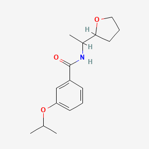 molecular formula C16H23NO3 B4751285 3-isopropoxy-N-[1-(tetrahydro-2-furanyl)ethyl]benzamide 
