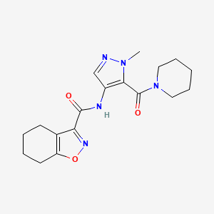 molecular formula C18H23N5O3 B4751312 N-[1-methyl-5-(1-piperidinylcarbonyl)-1H-pyrazol-4-yl]-4,5,6,7-tetrahydro-1,2-benzisoxazole-3-carboxamide 