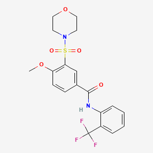 molecular formula C19H19F3N2O5S B4751316 4-methoxy-3-(4-morpholinylsulfonyl)-N-[2-(trifluoromethyl)phenyl]benzamide 