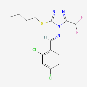 molecular formula C14H14Cl2F2N4S B4751328 3-(butylthio)-N-(2,4-dichlorobenzylidene)-5-(difluoromethyl)-4H-1,2,4-triazol-4-amine 