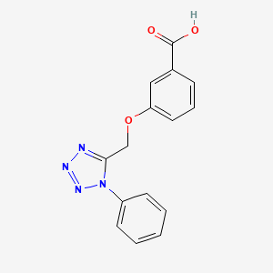 molecular formula C15H12N4O3 B4751336 3-[(1-phenyl-1H-tetrazol-5-yl)methoxy]benzoic acid 