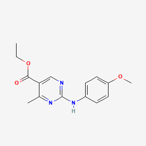 molecular formula C15H17N3O3 B4751340 ethyl 2-[(4-methoxyphenyl)amino]-4-methyl-5-pyrimidinecarboxylate 