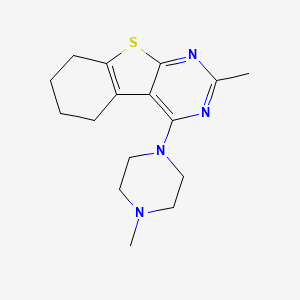 molecular formula C16H22N4S B4751382 2-methyl-4-(4-methyl-1-piperazinyl)-5,6,7,8-tetrahydro[1]benzothieno[2,3-d]pyrimidine 