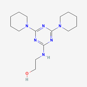 molecular formula C15H26N6O B4751409 2-[(4,6-di-1-piperidinyl-1,3,5-triazin-2-yl)amino]ethanol 