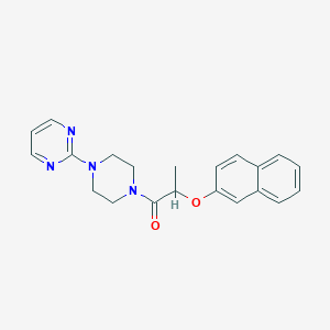 molecular formula C21H22N4O2 B4751413 2-{4-[2-(2-naphthyloxy)propanoyl]-1-piperazinyl}pyrimidine 