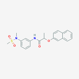 molecular formula C21H22N2O4S B4751418 N-{3-[methyl(methylsulfonyl)amino]phenyl}-2-(2-naphthyloxy)propanamide 