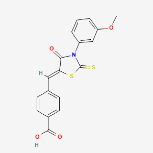 molecular formula C18H13NO4S2 B4751427 4-{[3-(3-methoxyphenyl)-4-oxo-2-thioxo-1,3-thiazolidin-5-ylidene]methyl}benzoic acid 