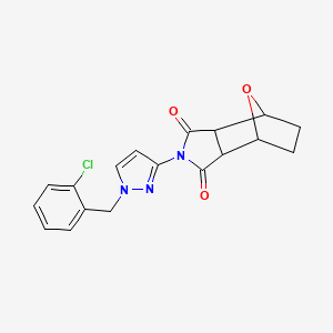 molecular formula C18H16ClN3O3 B4751428 4-[1-(2-chlorobenzyl)-1H-pyrazol-3-yl]-10-oxa-4-azatricyclo[5.2.1.0~2,6~]decane-3,5-dione 