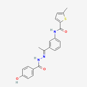 molecular formula C21H19N3O3S B4751436 N-{3-[N-(4-hydroxybenzoyl)ethanehydrazonoyl]phenyl}-5-methyl-2-thiophenecarboxamide 