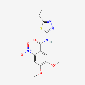 molecular formula C13H14N4O5S B4751455 N-(5-ethyl-1,3,4-thiadiazol-2-yl)-4,5-dimethoxy-2-nitrobenzamide 