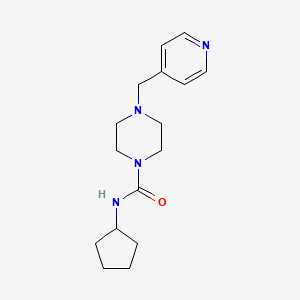 molecular formula C16H24N4O B4751469 N-cyclopentyl-4-(4-pyridinylmethyl)-1-piperazinecarboxamide 