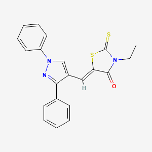 molecular formula C21H17N3OS2 B4751487 5-[(1,3-diphenyl-1H-pyrazol-4-yl)methylene]-3-ethyl-2-thioxo-1,3-thiazolidin-4-one CAS No. 371776-40-8