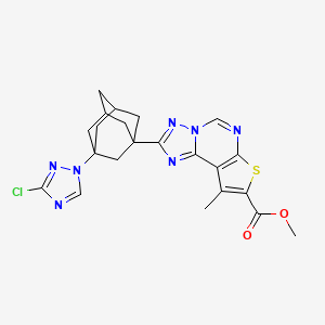 molecular formula C22H22ClN7O2S B4751493 methyl 2-[3-(3-chloro-1H-1,2,4-triazol-1-yl)-1-adamantyl]-9-methylthieno[3,2-e][1,2,4]triazolo[1,5-c]pyrimidine-8-carboxylate 