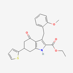 molecular formula C23H23NO4S B4751524 ethyl 3-(2-methoxybenzyl)-4-oxo-6-(2-thienyl)-4,5,6,7-tetrahydro-1H-indole-2-carboxylate 
