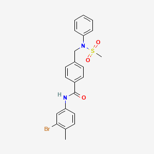molecular formula C22H21BrN2O3S B4751545 N-(3-bromo-4-methylphenyl)-4-{[(methylsulfonyl)(phenyl)amino]methyl}benzamide 
