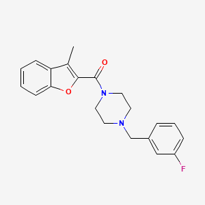 molecular formula C21H21FN2O2 B4751598 1-(3-fluorobenzyl)-4-[(3-methyl-1-benzofuran-2-yl)carbonyl]piperazine 
