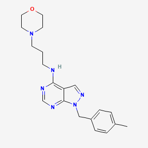 molecular formula C20H26N6O B4751609 1-(4-methylbenzyl)-N-[3-(4-morpholinyl)propyl]-1H-pyrazolo[3,4-d]pyrimidin-4-amine 