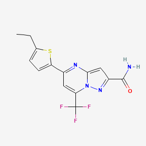 molecular formula C14H11F3N4OS B4751631 5-(5-ethyl-2-thienyl)-7-(trifluoromethyl)pyrazolo[1,5-a]pyrimidine-2-carboxamide 
