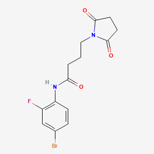 molecular formula C14H14BrFN2O3 B4751653 N-(4-bromo-2-fluorophenyl)-4-(2,5-dioxo-1-pyrrolidinyl)butanamide 