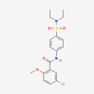 molecular formula C18H21ClN2O4S B4751655 5-chloro-N-{4-[(diethylamino)sulfonyl]phenyl}-2-methoxybenzamide 