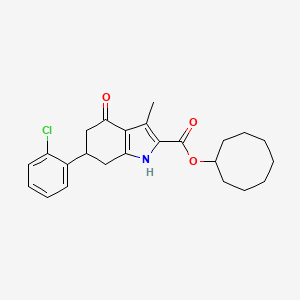 molecular formula C24H28ClNO3 B4751657 cyclooctyl 6-(2-chlorophenyl)-3-methyl-4-oxo-4,5,6,7-tetrahydro-1H-indole-2-carboxylate 