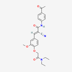 molecular formula C25H27N3O5 B4751659 N-(4-acetylphenyl)-2-cyano-3-{4-[2-(diethylamino)-2-oxoethoxy]-3-methoxyphenyl}acrylamide 