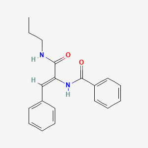 molecular formula C19H20N2O2 B4751669 N-{2-phenyl-1-[(propylamino)carbonyl]vinyl}benzamide 