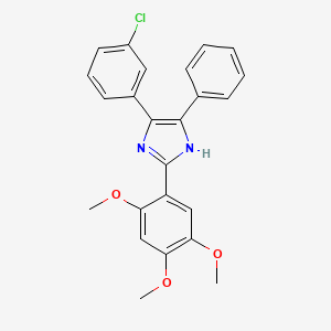 molecular formula C24H21ClN2O3 B4751674 5-(3-chlorophenyl)-4-phenyl-2-(2,4,5-trimethoxyphenyl)-1H-imidazole 