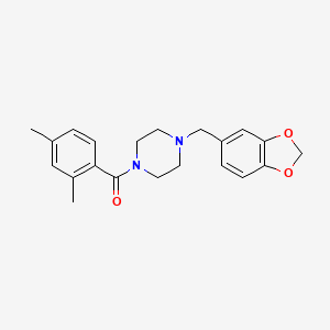 molecular formula C21H24N2O3 B4751706 1-(1,3-benzodioxol-5-ylmethyl)-4-(2,4-dimethylbenzoyl)piperazine 