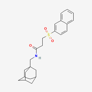 molecular formula C24H29NO3S B4751709 N-(1-adamantylmethyl)-3-(2-naphthylsulfonyl)propanamide 
