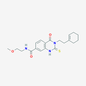 molecular formula C20H25N3O3S B4751717 3-[2-(1-cyclohexen-1-yl)ethyl]-N-(2-methoxyethyl)-4-oxo-2-thioxo-1,2,3,4-tetrahydro-7-quinazolinecarboxamide 