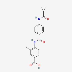 molecular formula C19H18N2O4 B4751718 4-({4-[(cyclopropylcarbonyl)amino]benzoyl}amino)-3-methylbenzoic acid 