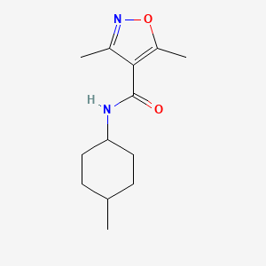 molecular formula C13H20N2O2 B4751725 3,5-dimethyl-N-(4-methylcyclohexyl)-4-isoxazolecarboxamide 